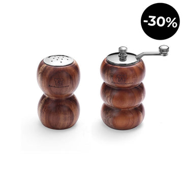 Salière & Moulin à Poivre – Set de 2 en Bois d'Acacia