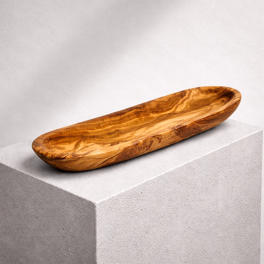 Bol à Baguette en Bois d'Olivier – Bord Lisse (30 cm)