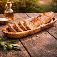 Bol à Baguette en Bois d'Olivier – Bord Lisse (30 cm)