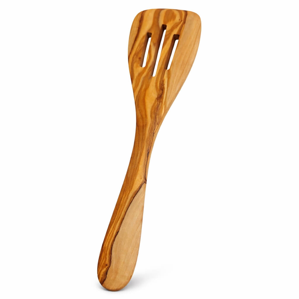 Spatule en Bois d'Olivier avec Fentes (30 cm)
