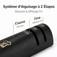 Aiguiseur de Couteaux en Bois - 2 Niveaux