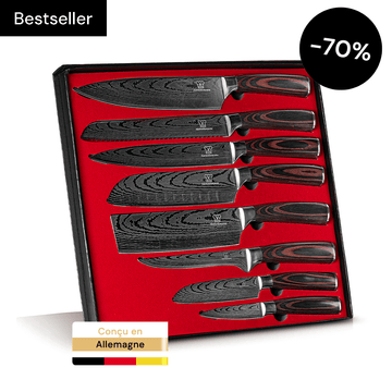 Set de couteaux Premium (+ bloc à couteaux & aiguiseur GRATUIT)