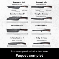 Set de couteaux Premium (+ bloc à couteaux & aiguiseur GRATUIT)