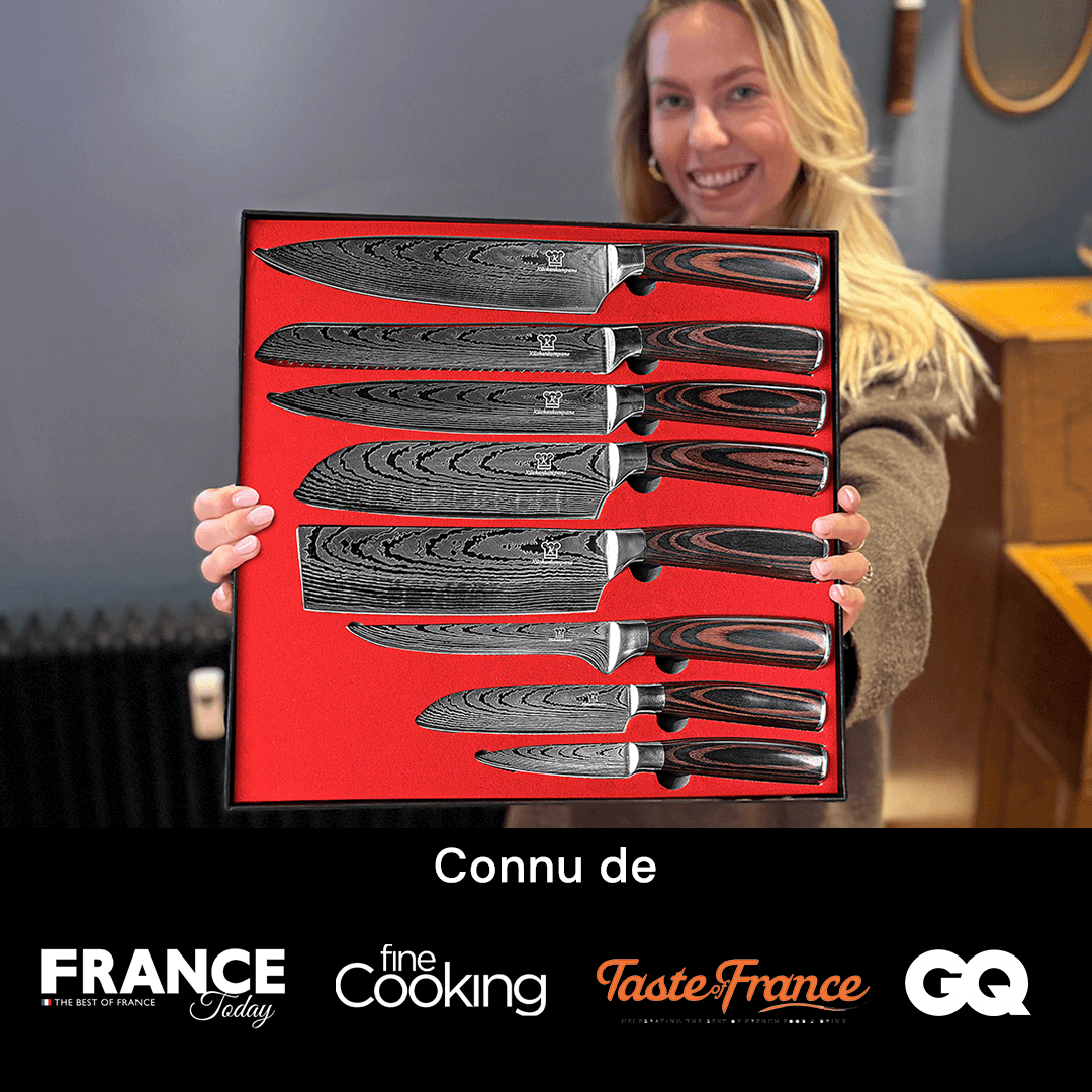 Set de couteaux Premium (+ bloc à couteaux & aiguiseur GRATUIT)