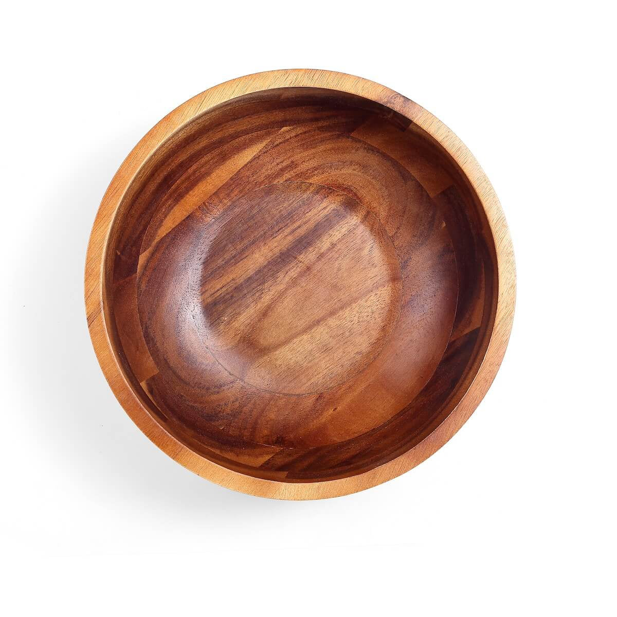 Set de Saladiers en Bois d'Acacia – 3 Bols avec Couverts à Salade