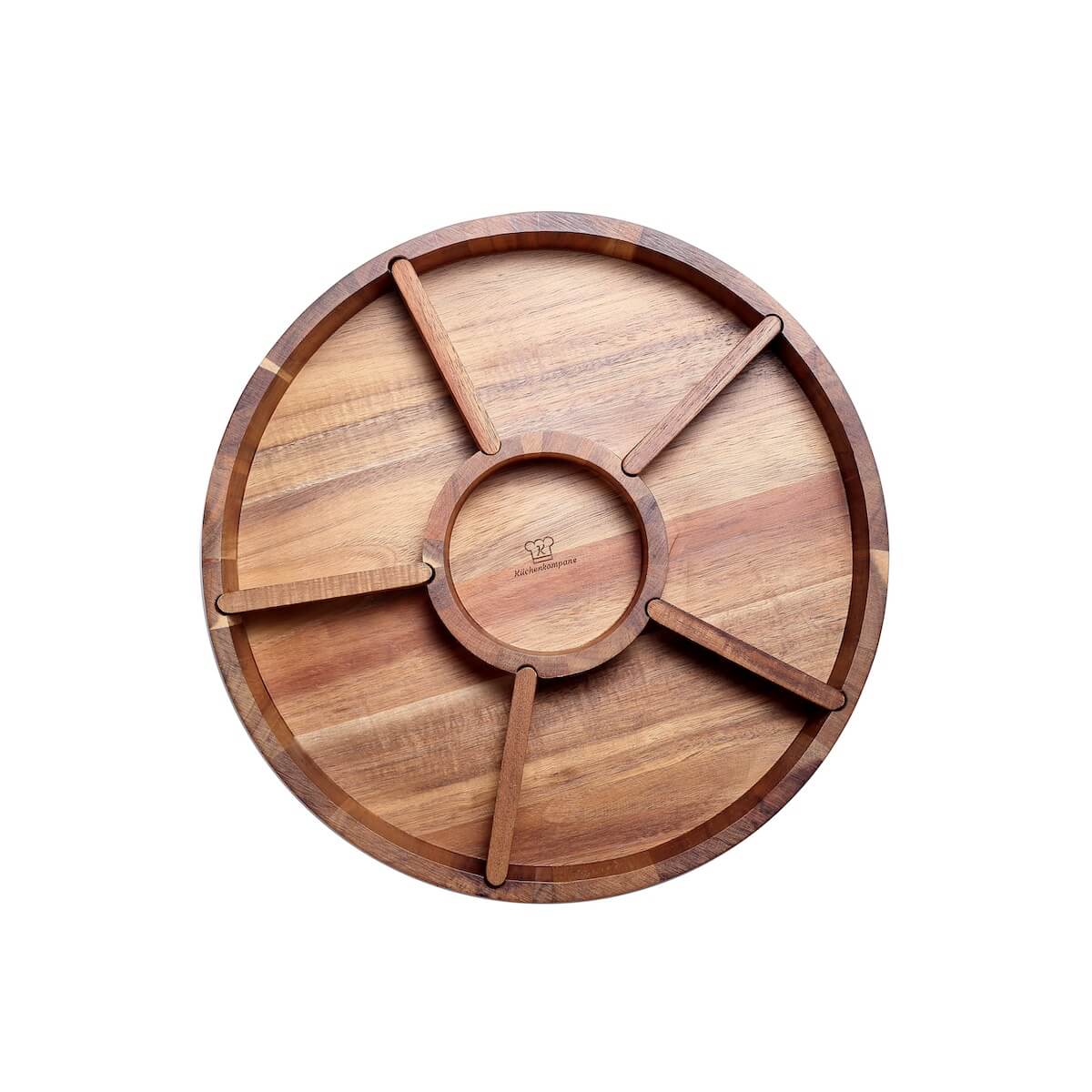 Plateau de Service Rotatif en Bois