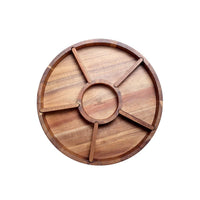 Plateau de Service Rotatif en Bois
