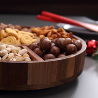 Plateau de Service Rotatif en Bois