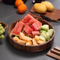 Plateau de Service Rotatif en Bois