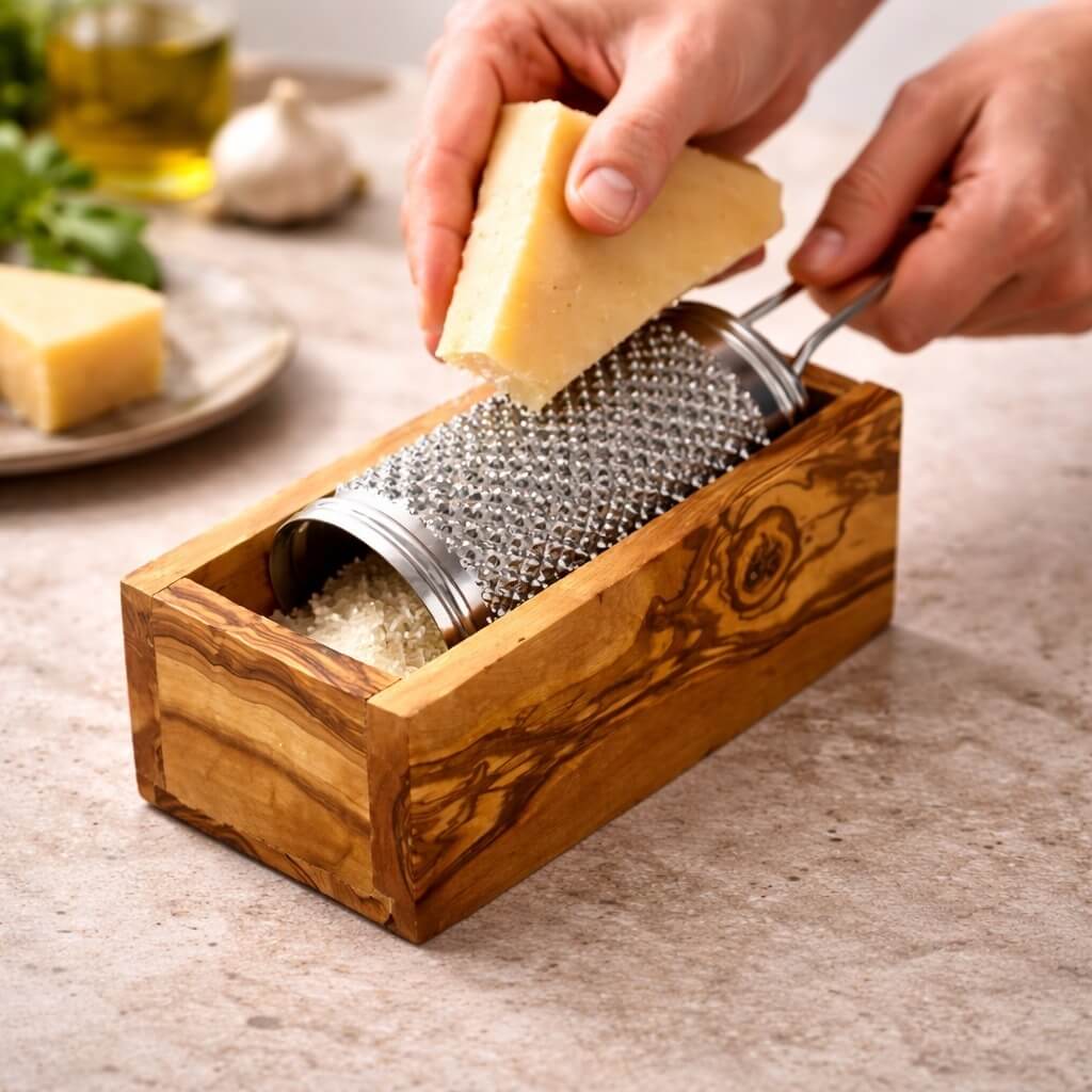 Râpe à Parmesan en Bois d'Olivier - Petite