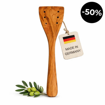 Spatule en Bois d'Olivier avec Trous (30 cm)