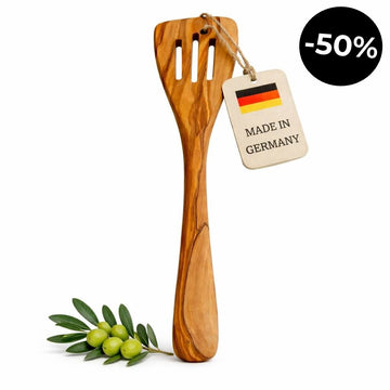 Spatule en Bois d'Olivier avec Fentes (30 cm)