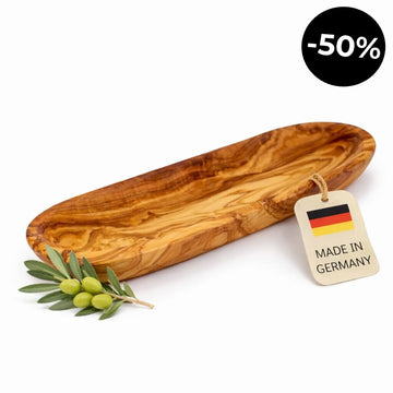 Bol à Baguette en Bois d'Olivier – Bord Lisse (30 cm)