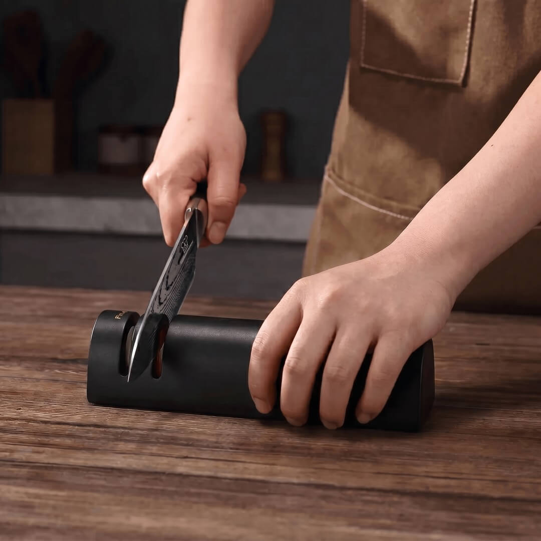 Aiguiseur de Couteaux en Bois - 2 Niveaux