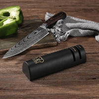 Aiguiseur de Couteaux en Bois - 2 Niveaux