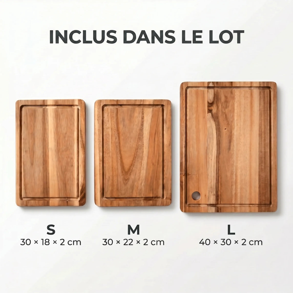 Set de 3 Planches à Découper Akashia