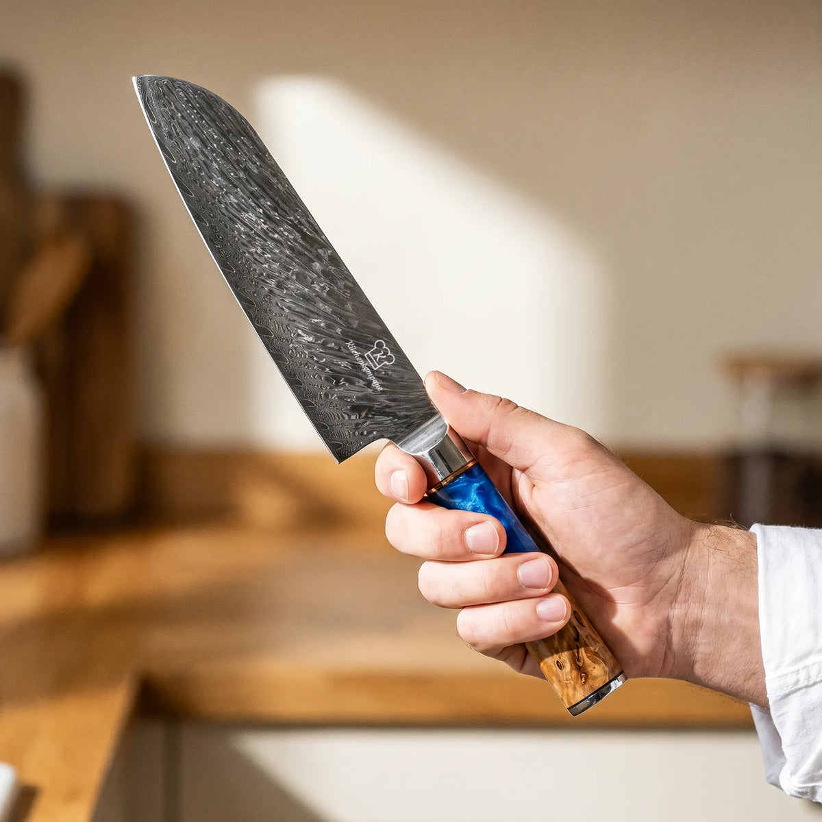Couteau Santoku Damas Aoki