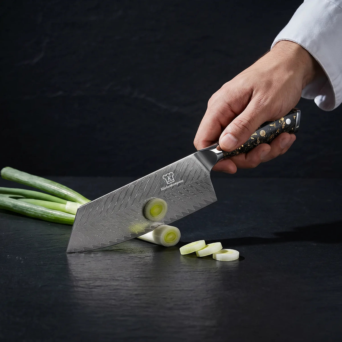 Couteau Nakiri Damas Kiiro