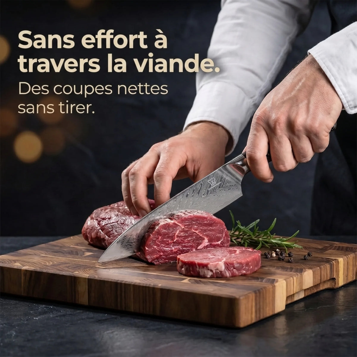 Couteau Santoku Damas Kiiro