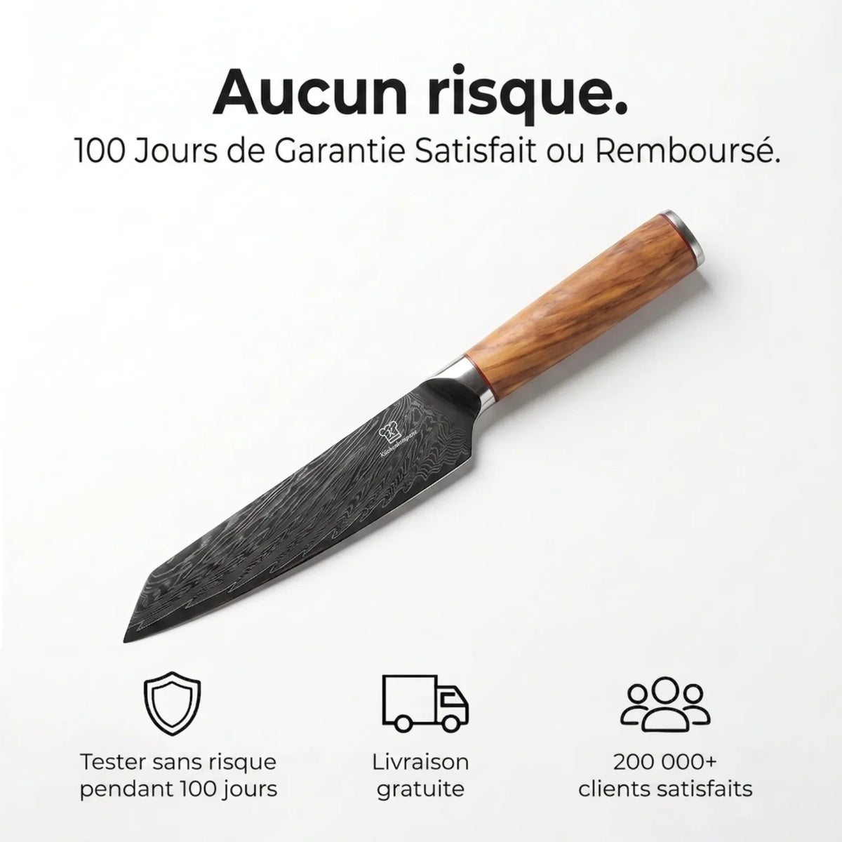 Couteau de Chef Damas Mokuzai