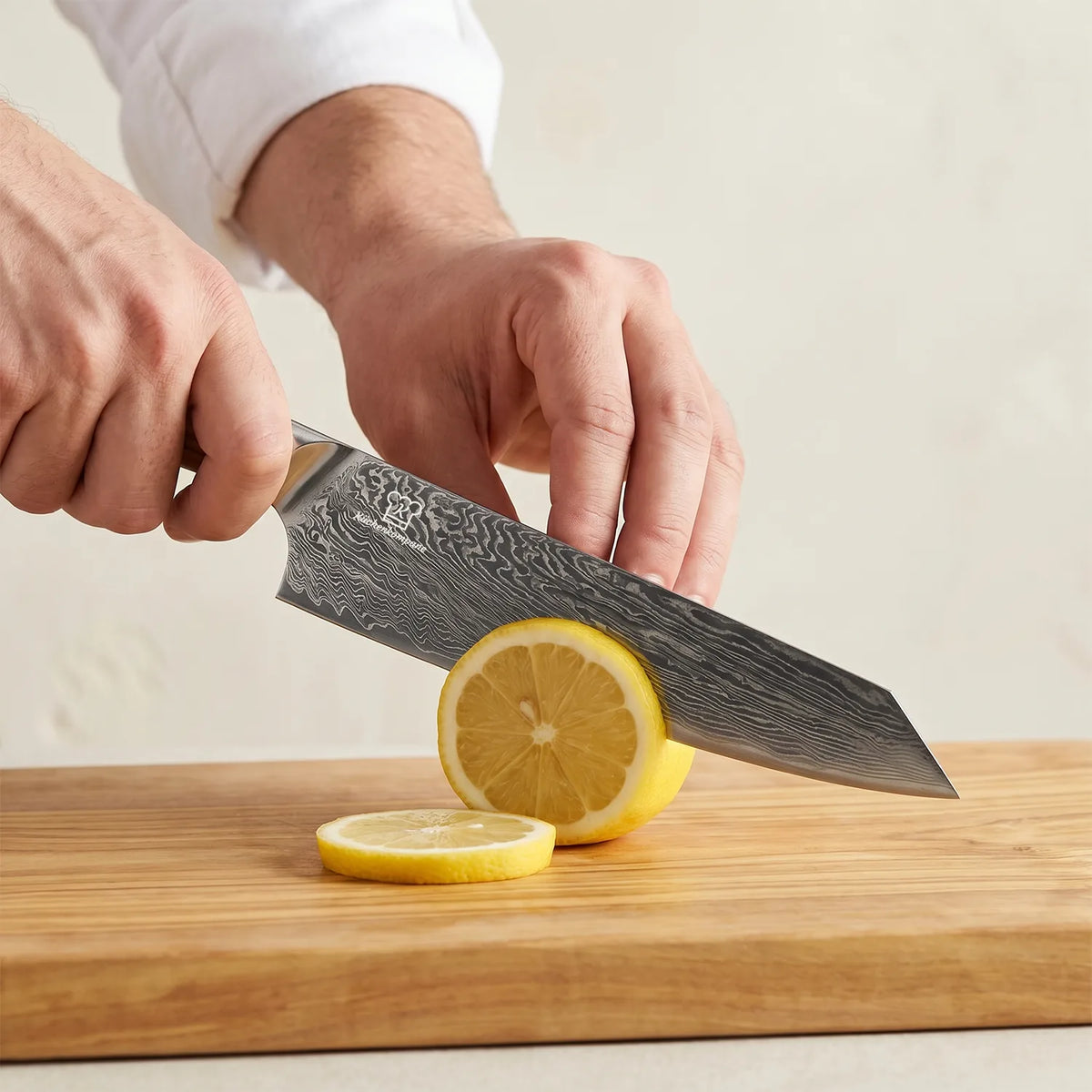Couteau Santoku Damas Mokuzai