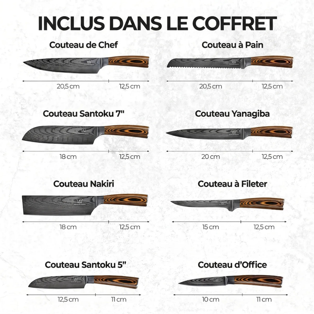 Set de Couteaux Akarui Premium 8 pièces