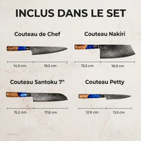 Set de Couteaux Damas Aoki