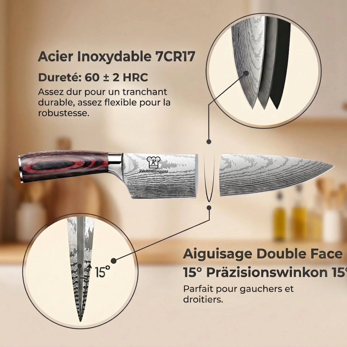 Set de Couteaux Asiatique Premium 8 pièces