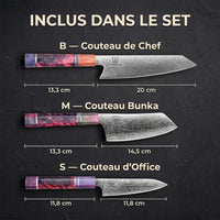 Set de Couteaux Damas Gyuto | Édition Limitée