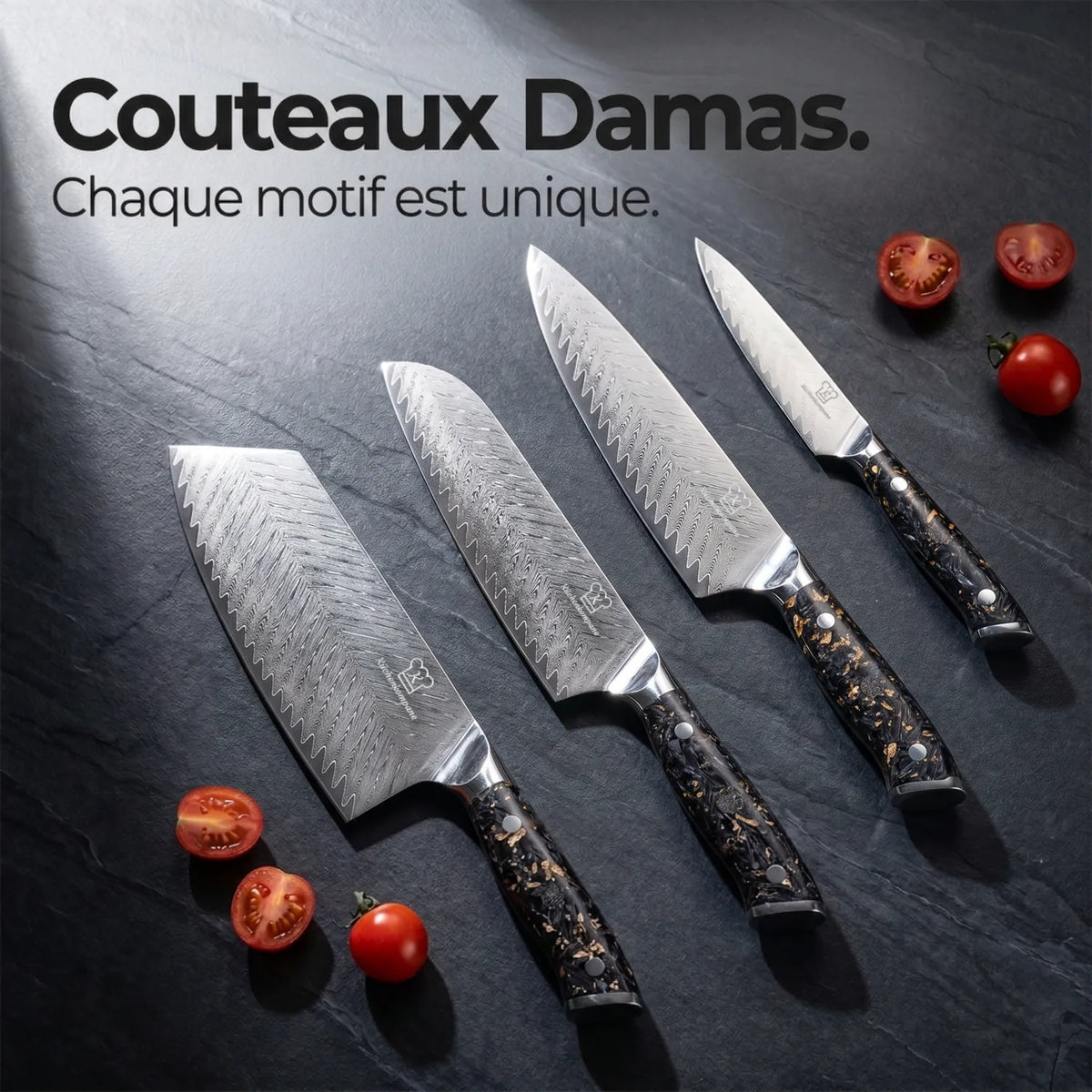 Set de Couteaux Damas Kiiro