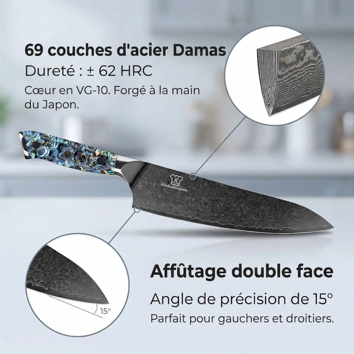 Set de Couteaux Damas Sheru