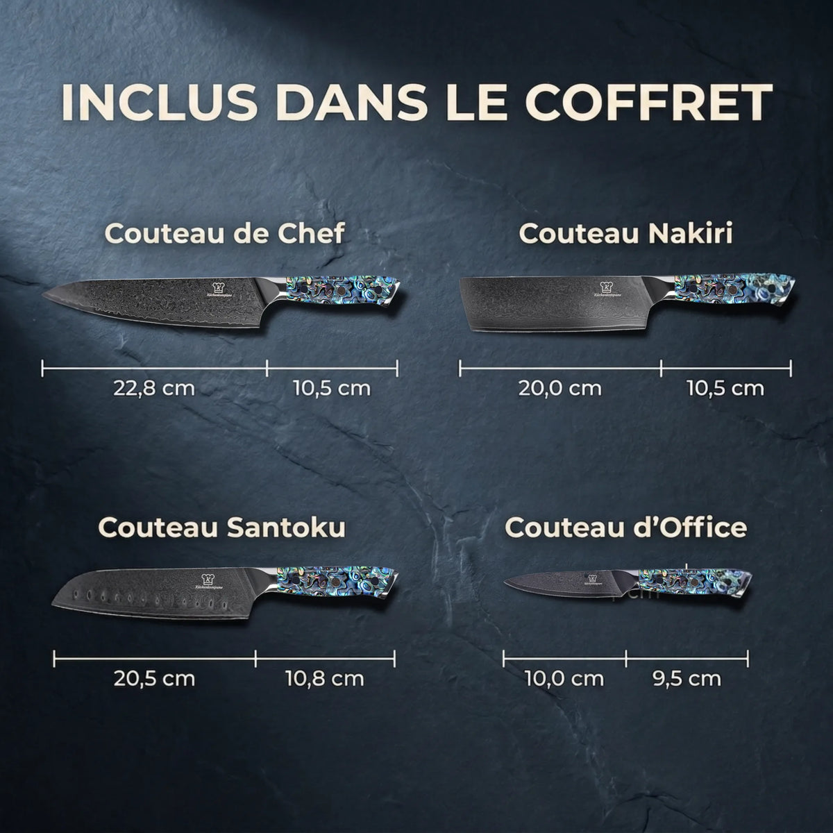 Set de Couteaux Damas Sheru