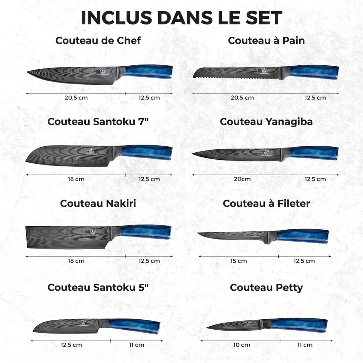 Set de Couteaux Shiburu Premium 8 pièces