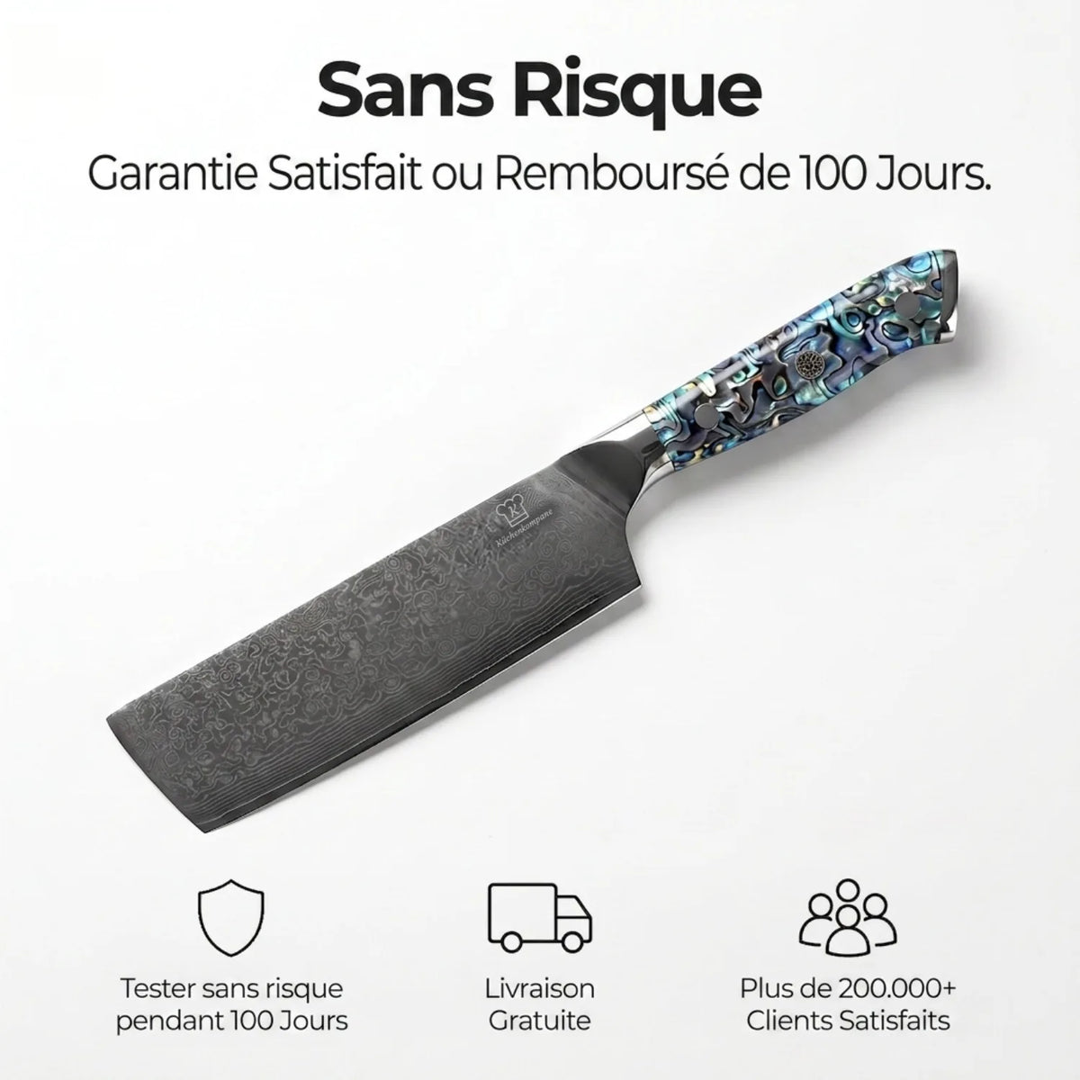 Couteau Nakiri Damas Sheru