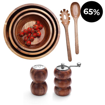 Méga Offre : Service à Salade Assorti + Set d'Épices