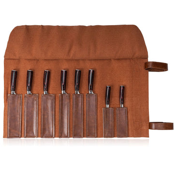 Étui en Cuir pour Set de Couteaux